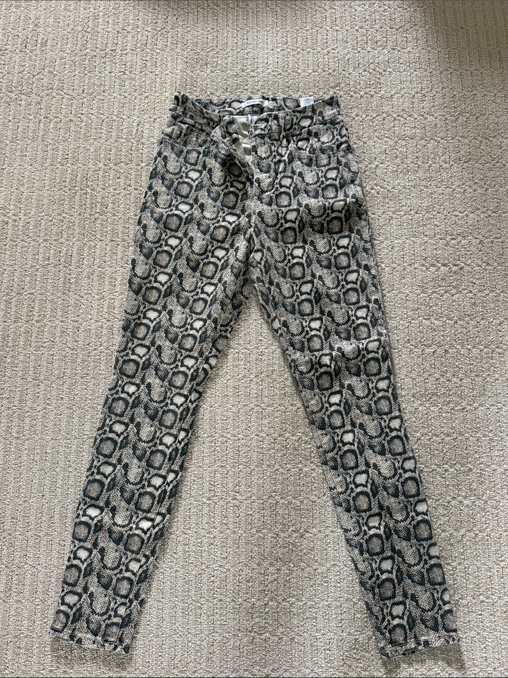 Good American Snake-Print Skinny Jeans - Black & Cream